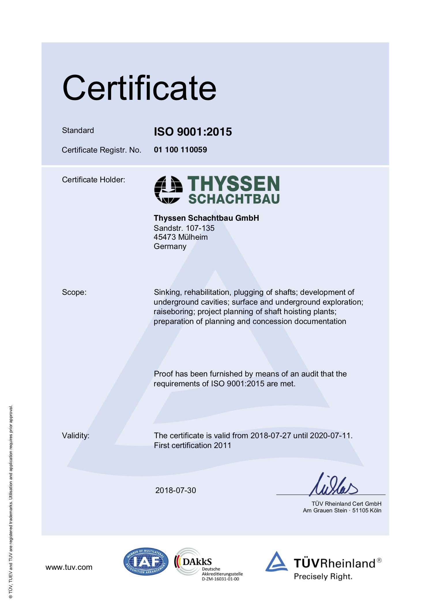 ISO 9001 Zertifikat 2018 TS SBB A4 en